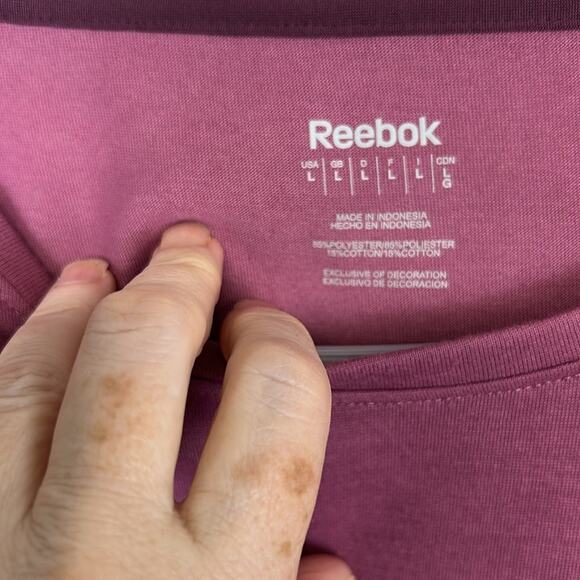 Reebok Nope Not Today Berry Purple Fitted Tee T-Shirt Women’s Size Large - Picture 4 of 6